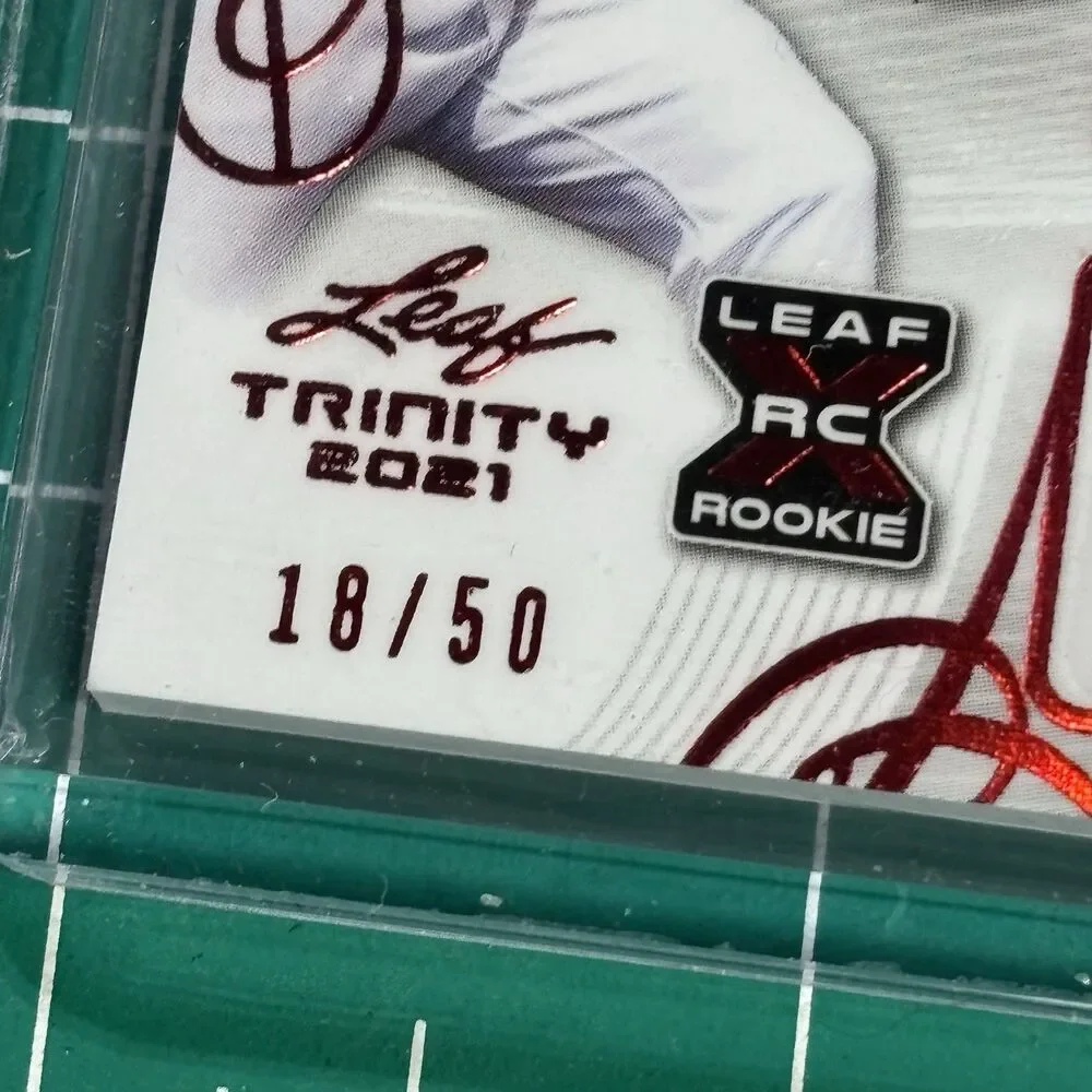 2021 Leaf Trinity SEAN BURKE RC Player-Worn Laundry Tag Jersey Patch AUTO /50